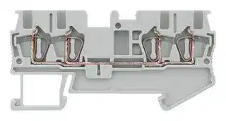 8WH2004-0AE00: DIN Rail Mount Terminal Block, Grey, 4 Ways, 28 AWG, 16 AWG, 1.5 mm², Clamp, 17.5 A