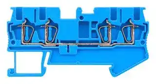 8WH2004-0AE01: DIN Rail Mount Terminal Block, Blue, 4 Ways, 28 AWG, 16 AWG, 1.5 mm², Clamp, 17.5 A