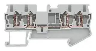 8WH2004-0AF00: DIN Rail Mount Terminal Block, Grey, 4 Ways, 28 AWG, 12 AWG, 2.5 mm², Clamp, 28 A