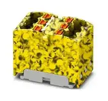 3002795: Panel Mount Barrier Terminal Block, Black/Yellow, 17.5 A, 450 V, 6 Pole, Push In, 14 AWG