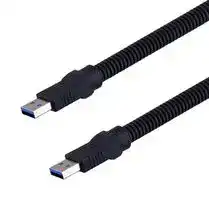U3A00003-03M: USB Cable, Plastic Armor, Type A Plug to Type A Plug, 300 mm, 11.8 ", USB 3.0, Black