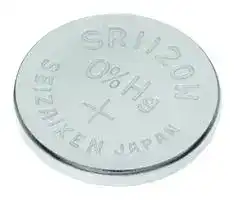 SR1120W: Battery, 1.55 V, SR55, Silver Oxide, 53 mAh, Pressure Contact, 1