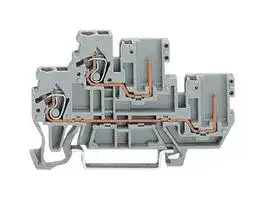 870-101: DIN Rail Mount Terminal Block, 2 Ways, 28 AWG, 12 AWG, 2.5 mm², Clamp, 16 A
