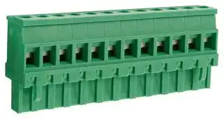 CTBP92VG/12R: Pluggable Terminal Block, Reversed, 5 mm, 12 Ways, 28 AWG, 14 AWG, 1.5 mm², Clamp