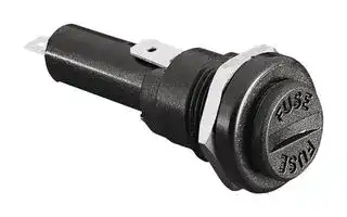 FX0416/S: Cartridge Fuse Holder, 1 Fuse, 16 A, 250 VAC, 6.3mm x 25mm, Solder Lug