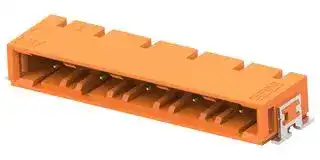 524233-E: Connector, Orange, ERNI VolTron 1000 Series, 5 Contacts, 6.2 mm, Header, Surface Mount Right Angle
