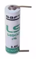 LS14500 CNR: Battery, 3.6 V, AA, Lithium Thionyl Chloride, 2.45 Ah, Radial Leaded, 1