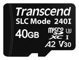 TS40GUSD240I: Flash Memory Card, 3D NAND, MicroSD Card, UHS-1, Class 2, Class 30, V30, 40 GB