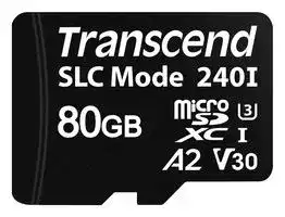 TS80GUSD240I: Flash Memory Card, 3D NAND, MicroSD Card, UHS-1, Class 2, Class 30, V30, 80 GB