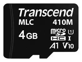 TS4GUSD410M: Flash Memory Card, MLC NAND, MicroSD Card, Class 1, Class 10, 4 GB