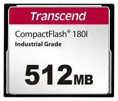 TS512MCF180I: Flash Memory Card, SLC NAND, Compact Flash Card, 512 MB