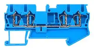 8WH2004-0AF01: DIN Rail Mount Terminal Block, Blue, 4 Ways, 28 AWG, 12 AWG, 2.5 mm², Clamp, 28 A