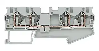 8WH2004-0AG00: DIN Rail Mount Terminal Block, Grey, 4 Ways, 28 AWG, 10 AWG, 4 mm², Clamp, 40 A