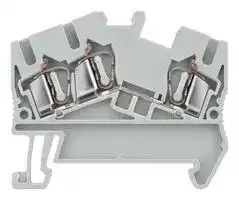 8WH2503-0AF00: DIN Rail Mount Terminal Block, Grey, 3 Ways, 4 mm², Clamp, 28 A