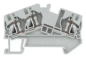 8WH2503-0AG00: DIN Rail Mount Terminal Block, Grey, 3 Ways, 6 mm², Clamp, 38 A