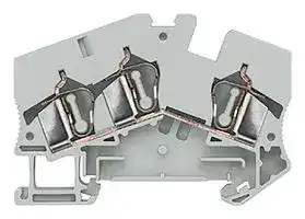 8WH2503-0AH00: DIN Rail Mount Terminal Block, Grey, 3 Ways, 10 mm², Clamp, 52 A