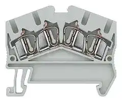 8WH2504-0AF00: DIN Rail Mount Terminal Block, Grey, 4 Ways, 4 mm², Clamp, 28 A