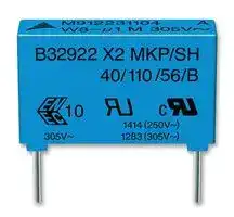 B32924C3105K189: Safety Capacitor, Metallized PP, Radial Box - 2 Pin, 1 µF, ± 10%, X2, Through Hole