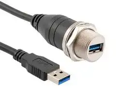 U3A00021-05M: USB Cable, Type A Plug to Type A Receptacle, 500 mm, 1.6 ft, USB 3.0, Black