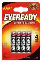 E301768801: Battery, 1.5 V, AAA, Zinc Manganese Dioxide, 540 mAh, Raised Positive and Flat Negative, 4