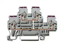 870-508: DIN Rail Mount Terminal Block, 4 Ways, 28 AWG, 12 AWG, 2.5 mm², Clamp, 24 A