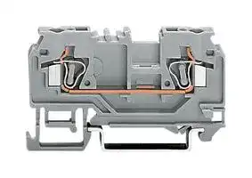 880-901: DIN Rail Mount Terminal Block, 2 Ways, 28 AWG, 12 AWG, 4 mm², Clamp, 25 A