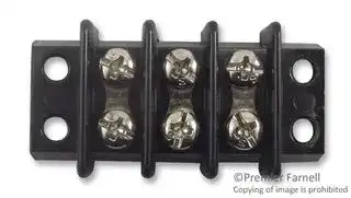 601-GP-3: Panel Mount Barrier Terminal Block, 2 Row, 3 Ways, 22 AWG, 12 AWG, 11.1 mm, 20 A