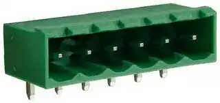 CTBP9350/6: Terminal Block, Closed Ended, Header, 5 mm, 6 Ways, Through Hole Right Angle