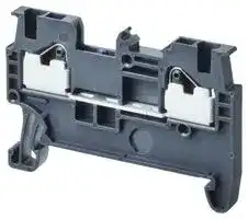 XW5T-P4.0-1.1-1: DIN Rail Mount Terminal Block, Feed Through, 2 Ways, 24 AWG, 10 AWG, 6 mm², Push In, 32 A