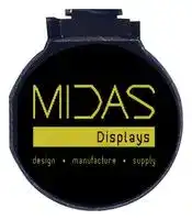 MCOT128128RV-YM: Graphic OLED, Circular, 128 x 128 Pixels, Yellow on Black, 3V, I2C, Parallel, SPI, 37mm x 41.23mm