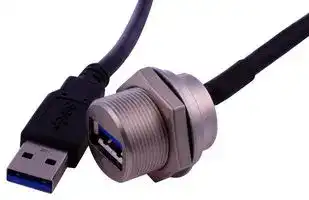 MP002433: USB Cable, Type A Plug to Type A Receptacle, 200 mm, 7.9 ", USB 3.0, Black