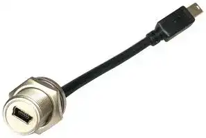 MP002436: USB Cable, Mini Type B Plug to Mini Type B Receptacle, 200 mm, 7.9 ", USB 2.0, Black