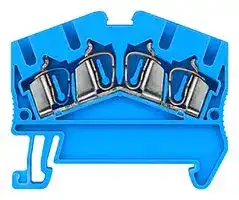 8WH2504-0AF01: DIN Rail Mount Terminal Block, Blue, 4 Ways, 4 mm², Clamp, 28 A