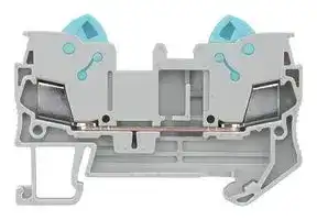 8WH3000-0AF00: DIN Rail Mount Terminal Block, Grey, 2 Ways, 20 AWG, 14 AWG, 2.5 mm², Clamp, 24 A