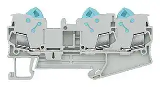 8WH3003-0AF00: DIN Rail Mount Terminal Block, Grey, 3 Ways, 20 AWG, 14 AWG, 2.5 mm², Clamp, 24 A