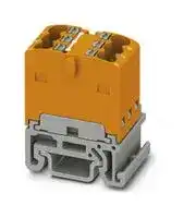 3002946: Panel Mount Barrier Terminal Block, Orange, 17.5 A, 500 V, 6 Pole, Push In, 14 AWG