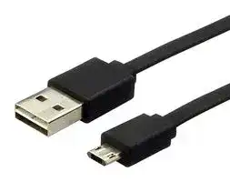 11.02.8765: USB Cable, Reversible Type A Plug to Micro Type B Plug, 1 m, 3.28 ft, USB 2.0, Black