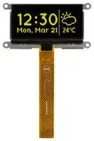 MCOT128064UA1V-YM: Graphic OLED, 128 x 64 Pixels, Yellow on Black, 3V, I2C, Parallel, SPI, 89.7mm x 47.2mm, -40 °C
