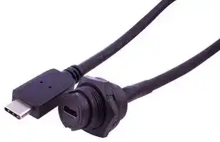 MP002445: USB Cable, Type C Plug to Type C Receptacle, 100 mm, 3.9 ", USB 3.1, Black