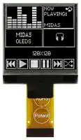 MCOT128128C1V-WM: Graphic OLED, 128 x 128 Pixels, White on Black, 3V, I2C, Parallel, SPI, 33.8mm x 36.5mm, -40 °C