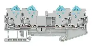 8WH3004-0AE00: DIN Rail Mount Terminal Block, Grey, 4 Ways, 24 AWG, 16 AWG, 1.5 mm², Clamp, 17.5 A