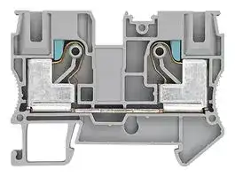 8WH6000-0AJ00: DIN Rail Mount Terminal Block, Grey, 2 Ways, 20 AWG, 6 AWG, 10 mm², Clamp, 57 A