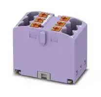 3273280: Panel Mount Barrier Terminal Block, Violet, 24 A, 450 V, 6 Pole, Push In, 12 AWG