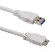 U3A00061-05M: USB Cable, Type A Plug to Micro Type B Plug, 500 mm, 19.7 ft, USB 3.0, White