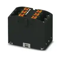 3273408: Panel Mount Barrier Terminal Block, Black, 24 A, 450 V, 6 Pole, Push In, 12 AWG