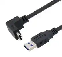 U3A00077-1M: USB Cable, Type A Plug to 90° Type C Plug, 1 m, 3.3 ft, USB 3.0, Black