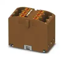 3273404: Panel Mount Barrier Terminal Block, Brown, 24 A, 450 V, 6 Pole, Push In, 12 AWG