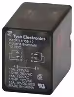 K10P-11D55-12: Power Relay, DPDT, 12 VDC, 15 A, K10 Series, Through Hole, Non Latching
