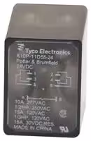 K10P-11D55-24: Power Relay, DPDT, 24 VDC, 15 A, K10 Series, Through Hole, Non Latching
