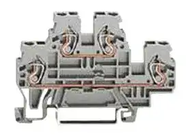 870-501: DIN Rail Mount Terminal Block, 4 Ways, 28 AWG, 12 AWG, 2.5 mm², Clamp, 24 A